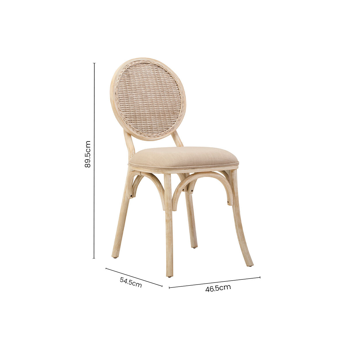 White Wash Elm Wood Dining Chair | Cebu