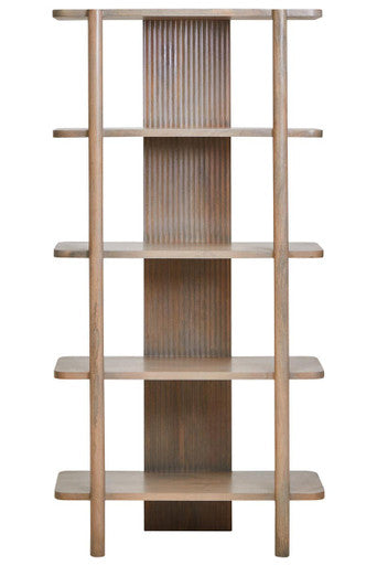 Five Tier Grey Mango Wood Shelf Unit | Torello