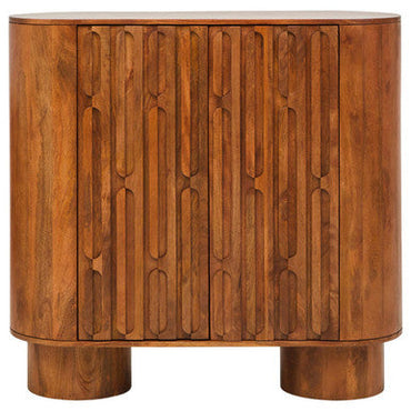 Two Door Brown Mango Wood Cabinet | Torcino