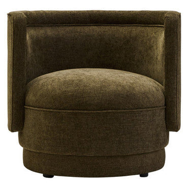 Drake Forest Green Chenille Effect Chair with Curved Back