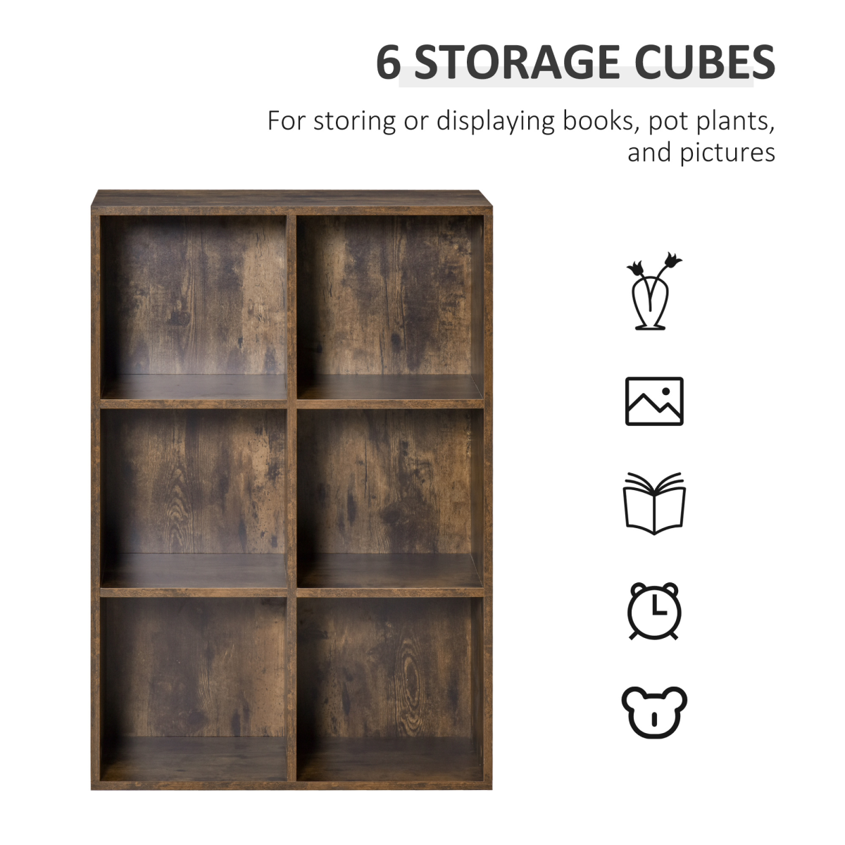 Cubic Cabinet Bookcase Storage Shelves Display for Study, Home, Office