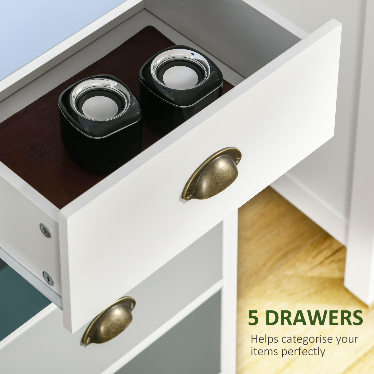 Chest of Drawers, 5-Drawer Dresser with Metal Handle