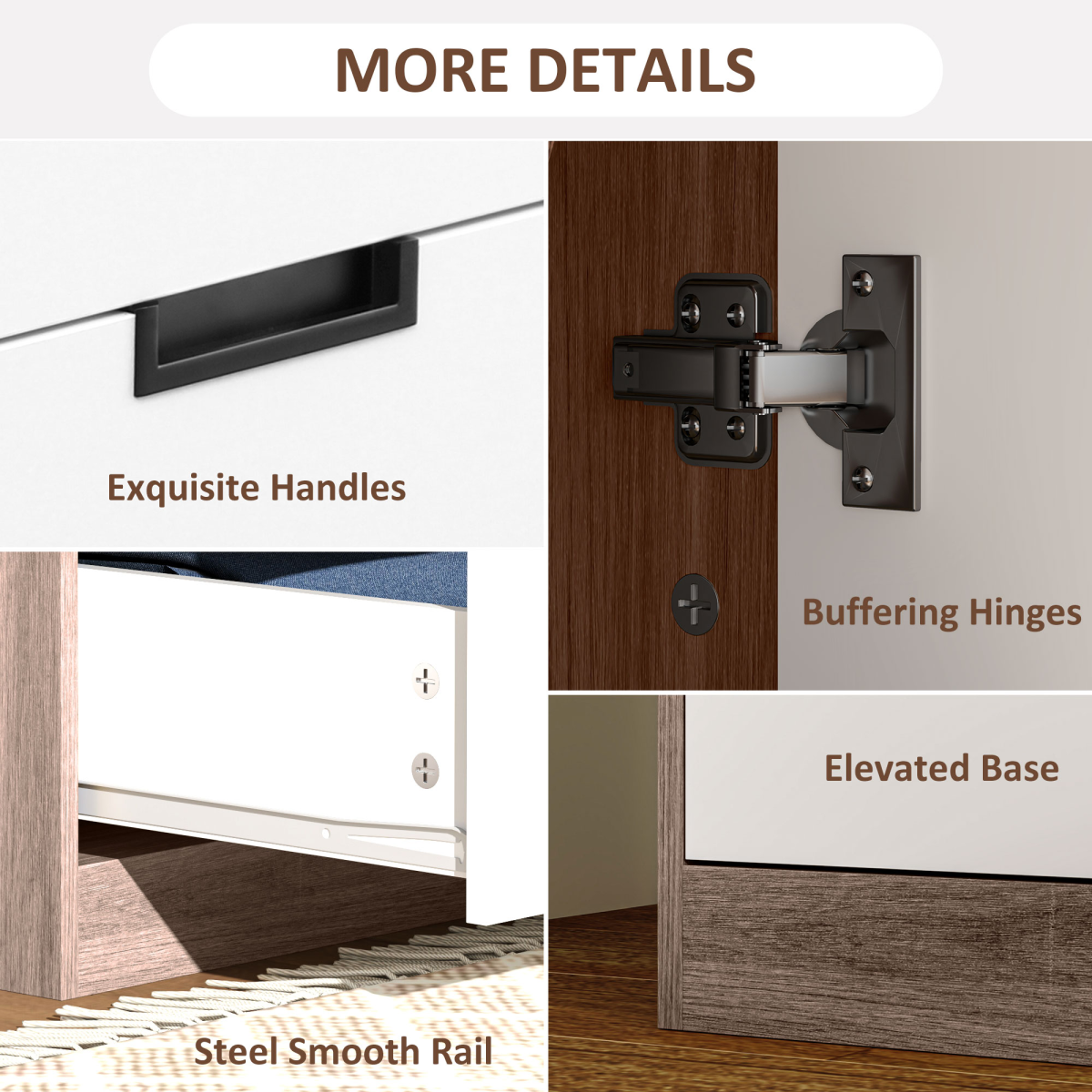 Aurora 2 Door Wardrobe Brown Wardrobe with 3 Drawer and Hanging Rod Brown