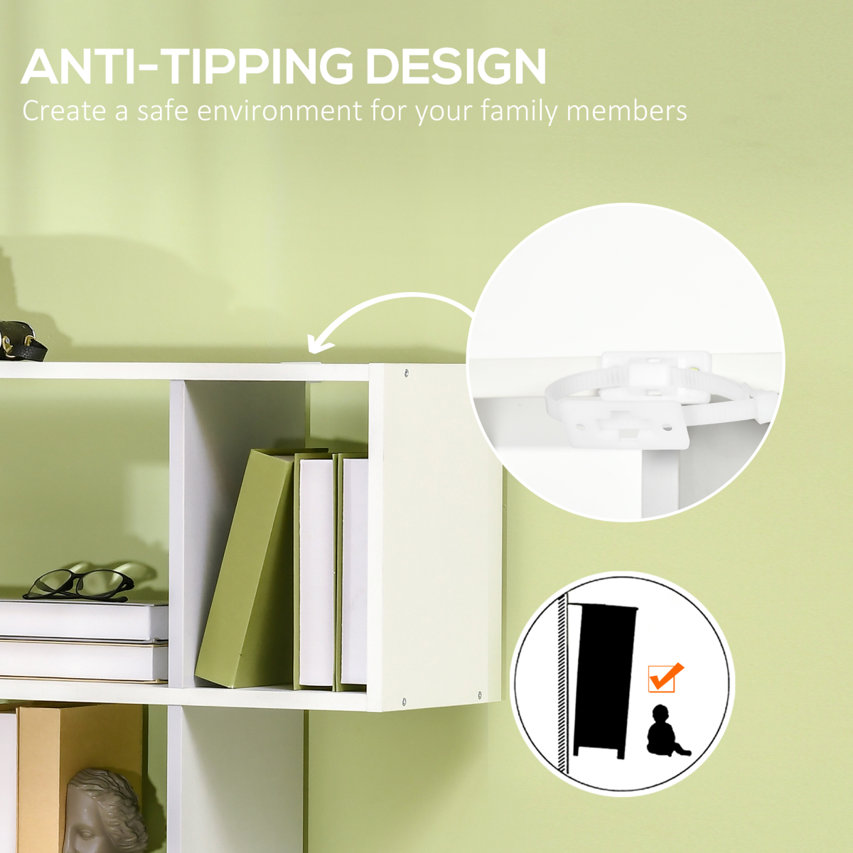 5-Tier Bookshelf, Modern Bookcase with 13 Open Shelves, White