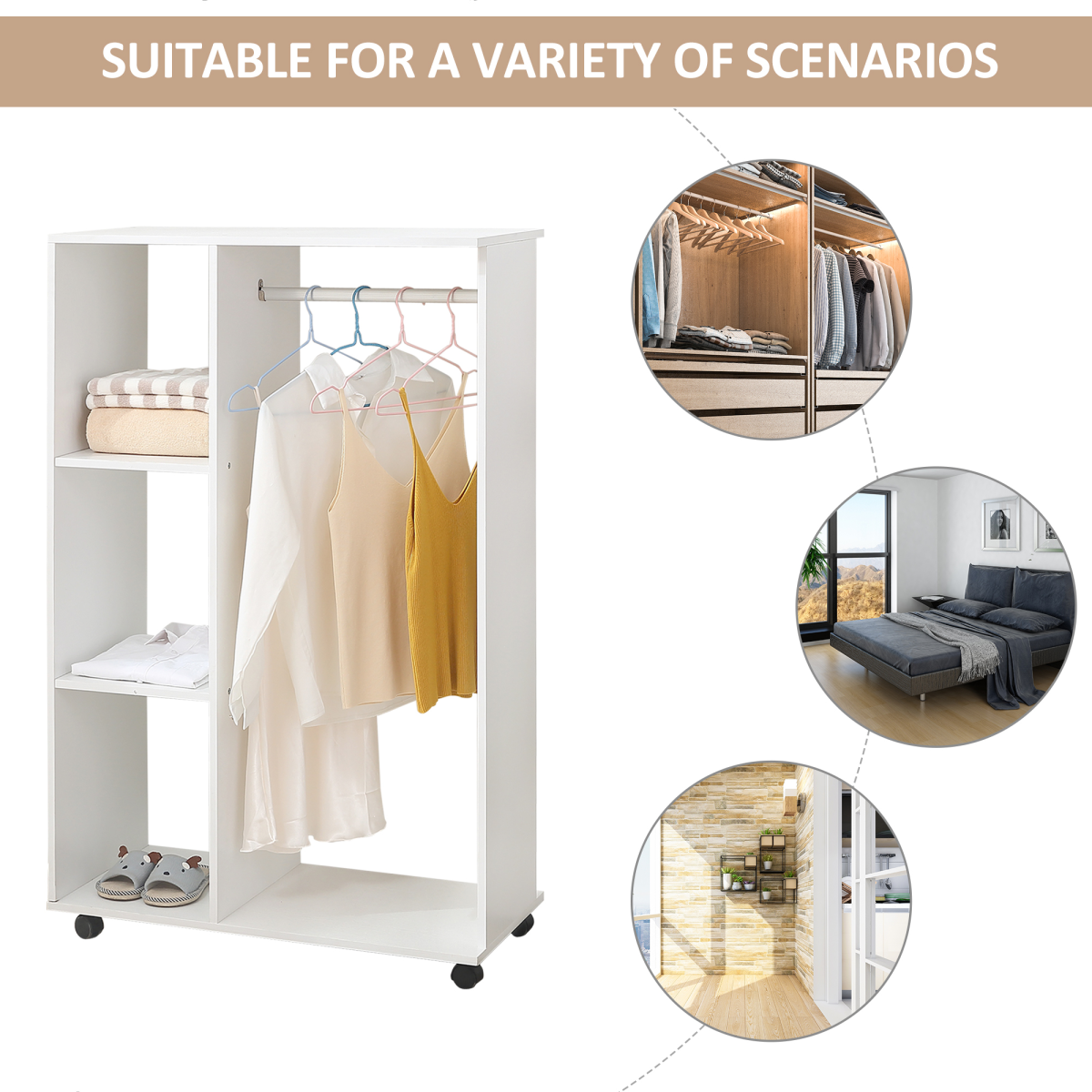Storage Wardrobe White with Shelves