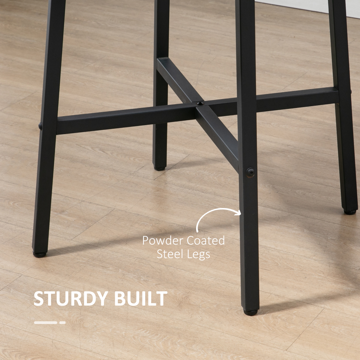 80cm Round Kitchen Table, Dining Table for Small Spaces, Steel Leg