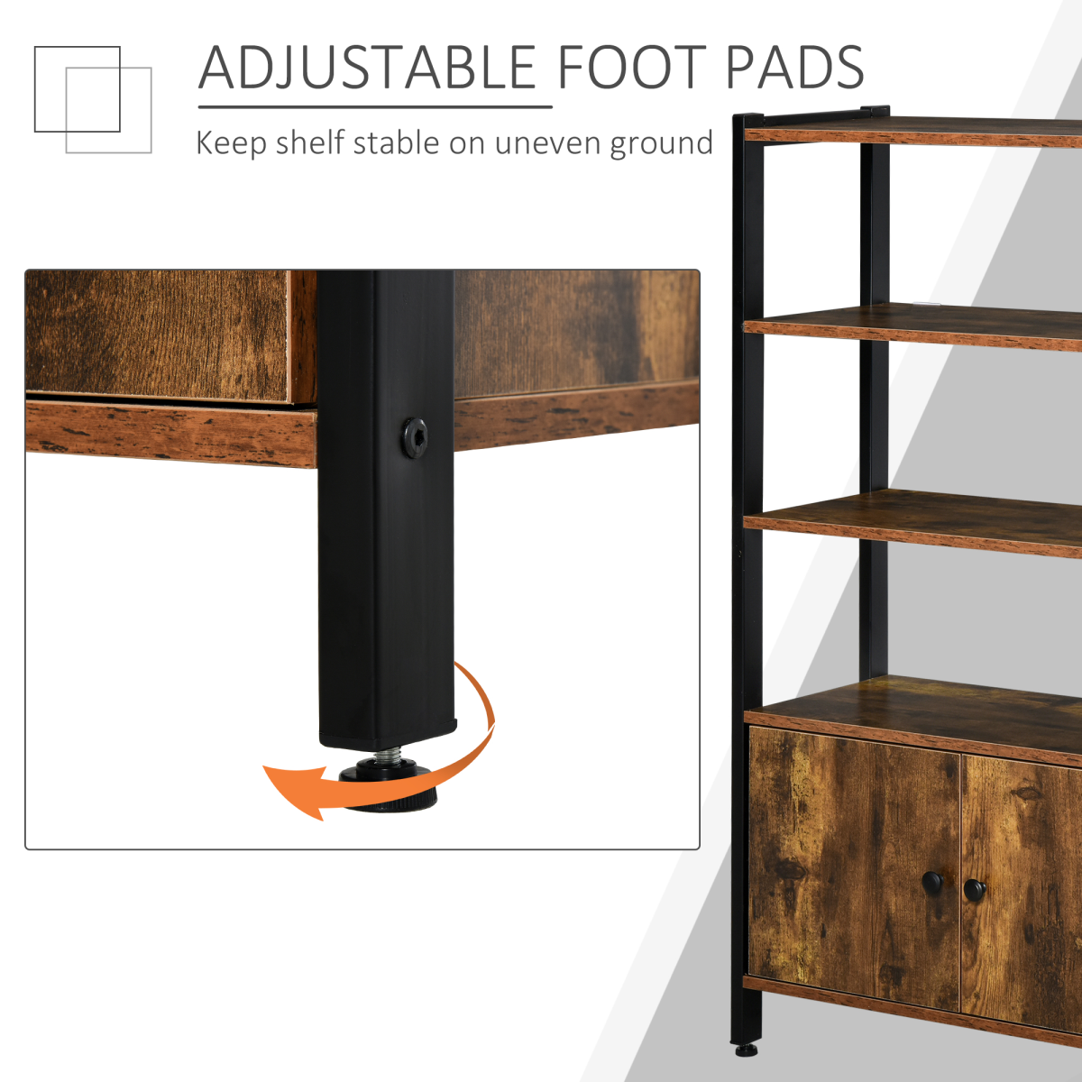 Multifunctional Bookshelf Storage Cabinet Bookcase Shelves & Cupboard