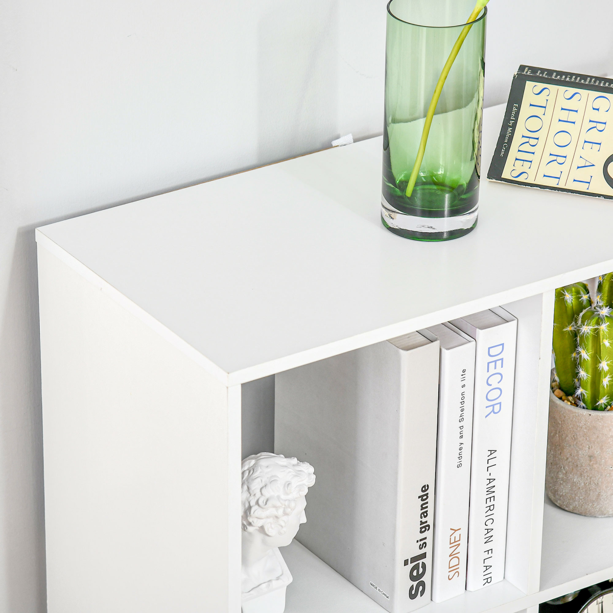 Storage Cabinet Bookcase 6 Cube Organiser Shelves White