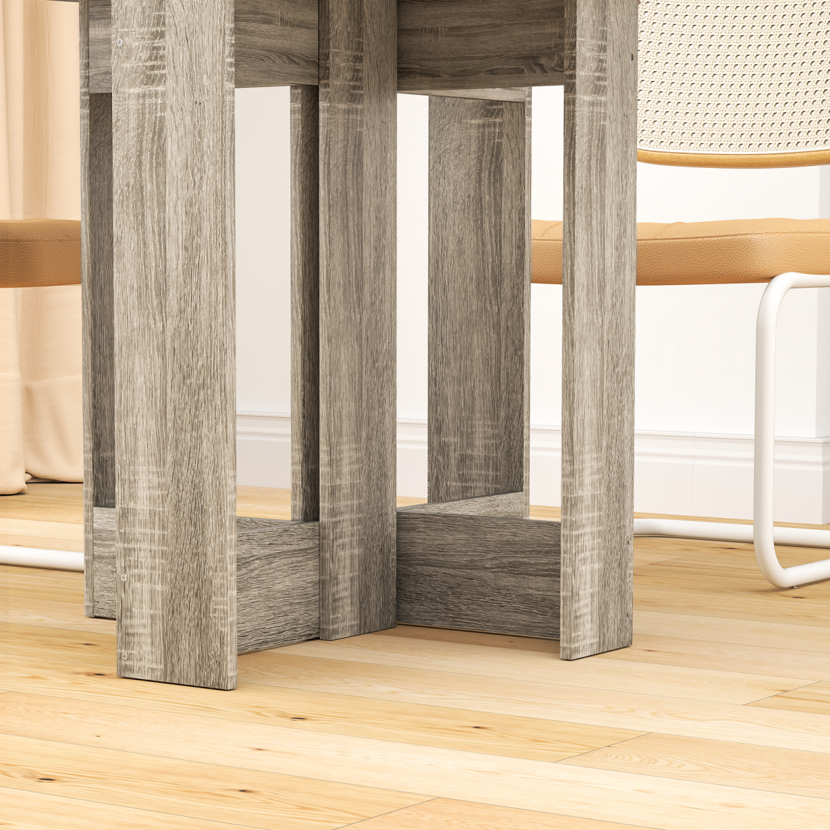 Aurora Folding Dining Table Foldable Drop Leaf Dinner Table for Kitchen Grey