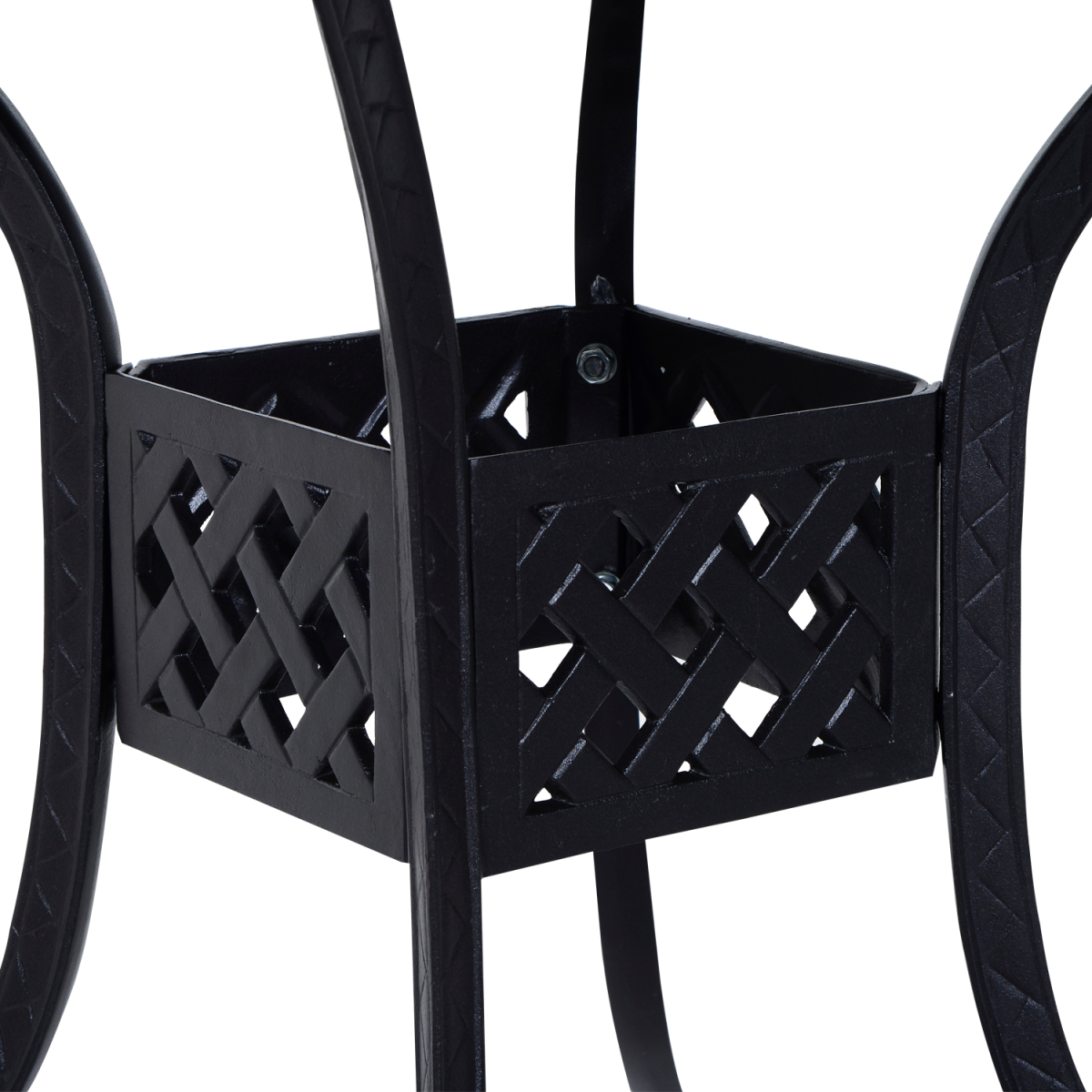 Outsunny Square Aluminium Outdoor Garden Dining Table with Umbrella Hole, Black