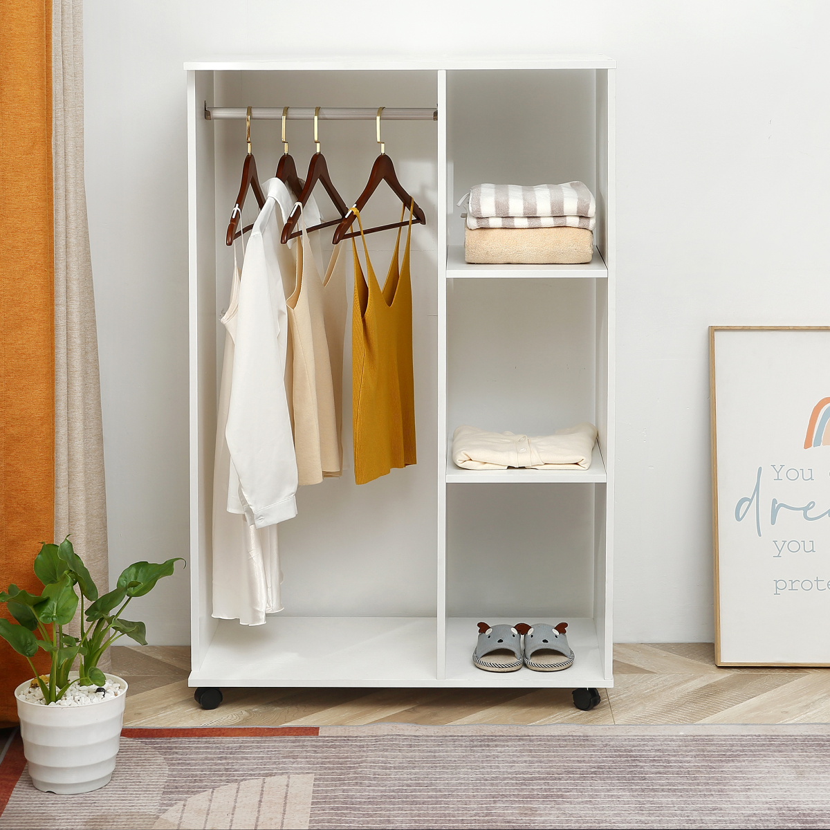 Storage Wardrobe White with Shelves
