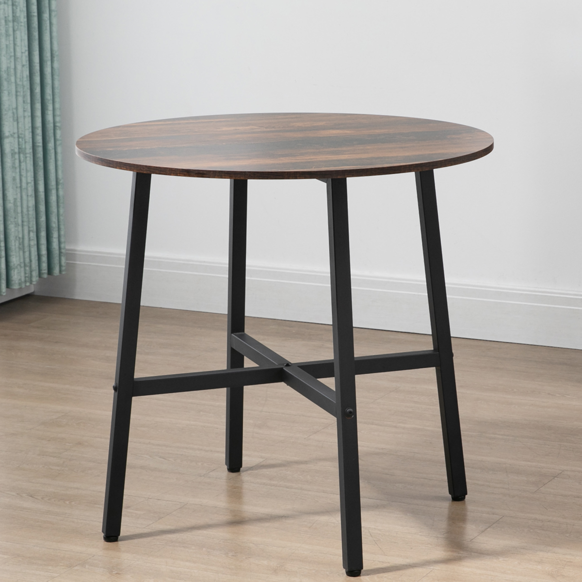80cm Round Kitchen Table, Dining Table for Small Spaces, Steel Leg