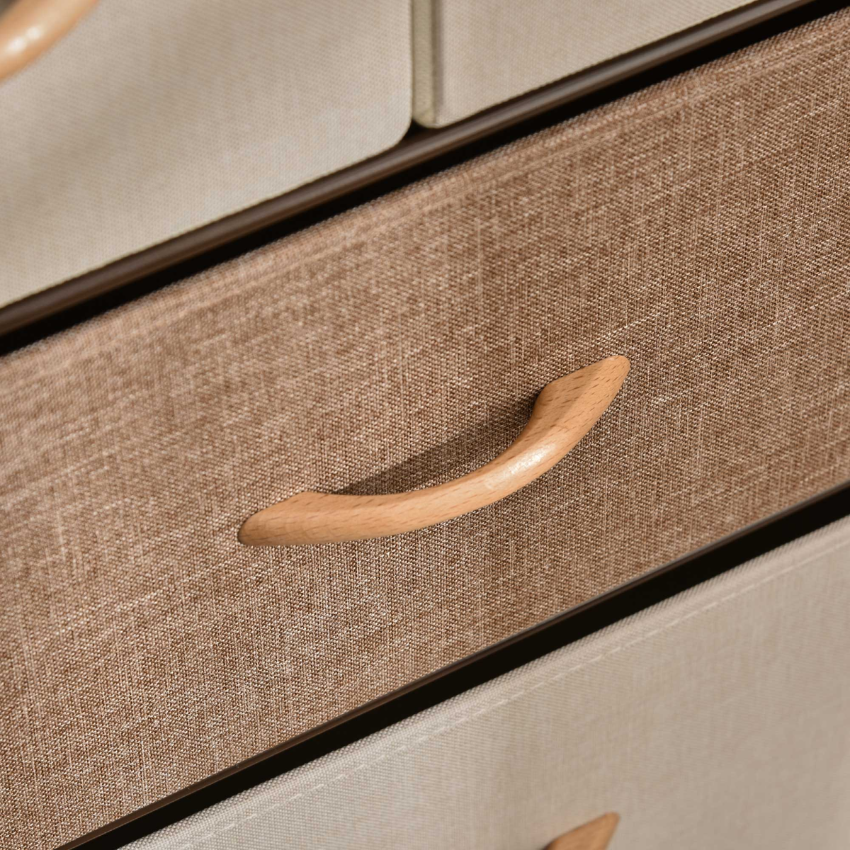 HOMCOM Closet Dresser, Dresser Tower With 5 Linen Fabric Drawers Steel Frame
