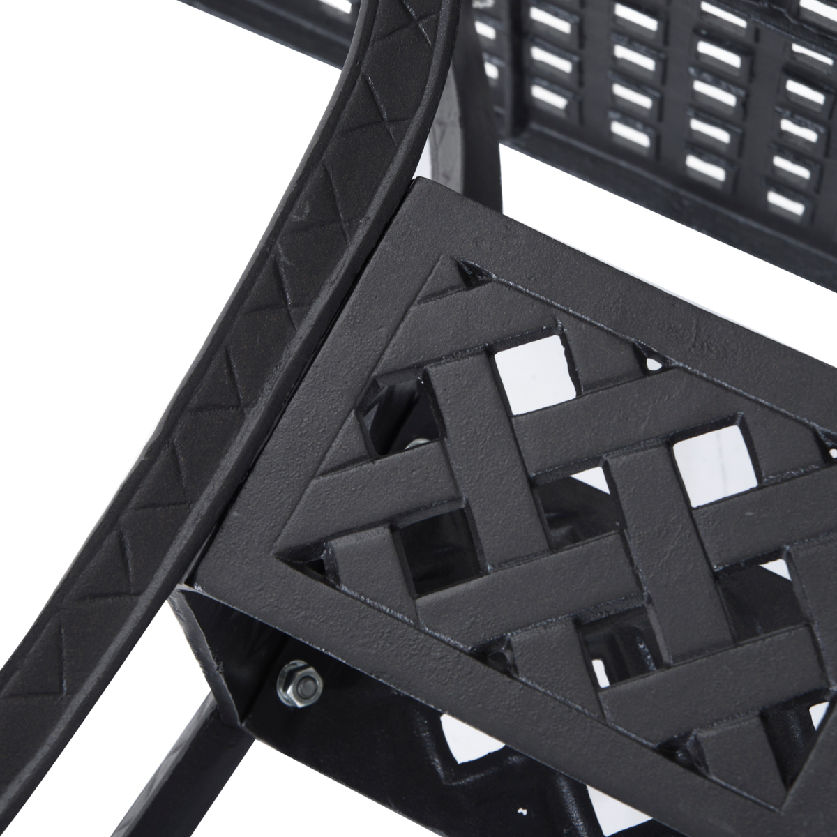 Outsunny Square Aluminium Outdoor Garden Dining Table with Umbrella Hole, Black