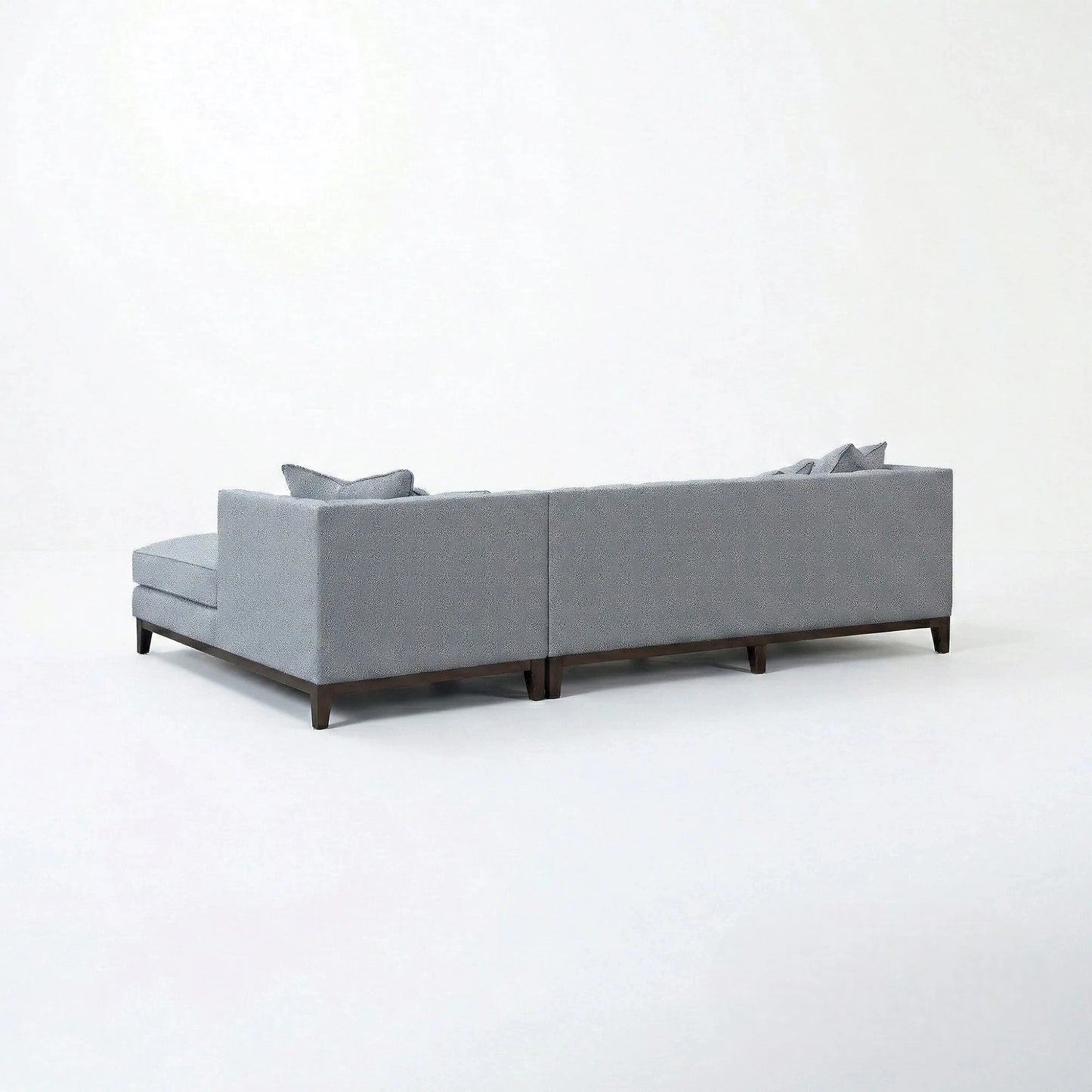 ALUXO Cooper Mid-Century Modern Right Hand Facing Corner Sofa In Dolphin Grey Boucle Fabric