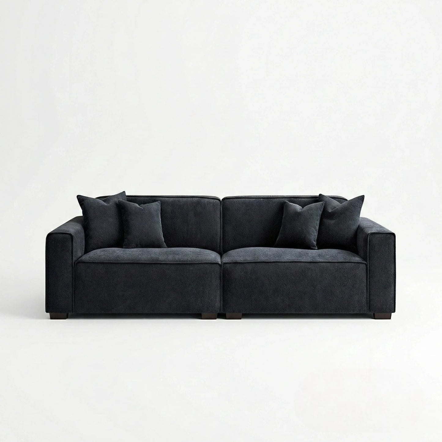 ALUXO Dakota 3 Seater Sofa In Pebble Grey Boucle Fabric