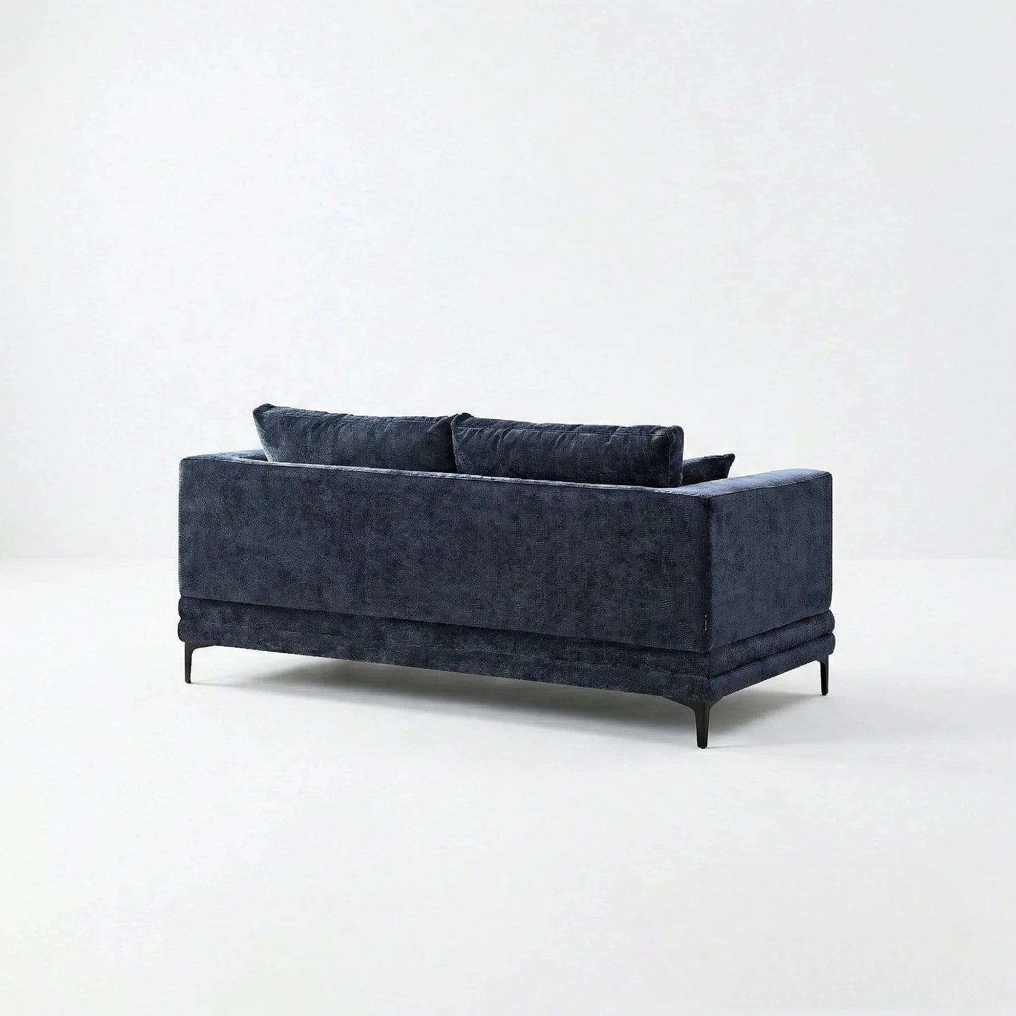 ALUXO Lenox 2 Seater Sofa In Steel Grey Mermaid Velvet