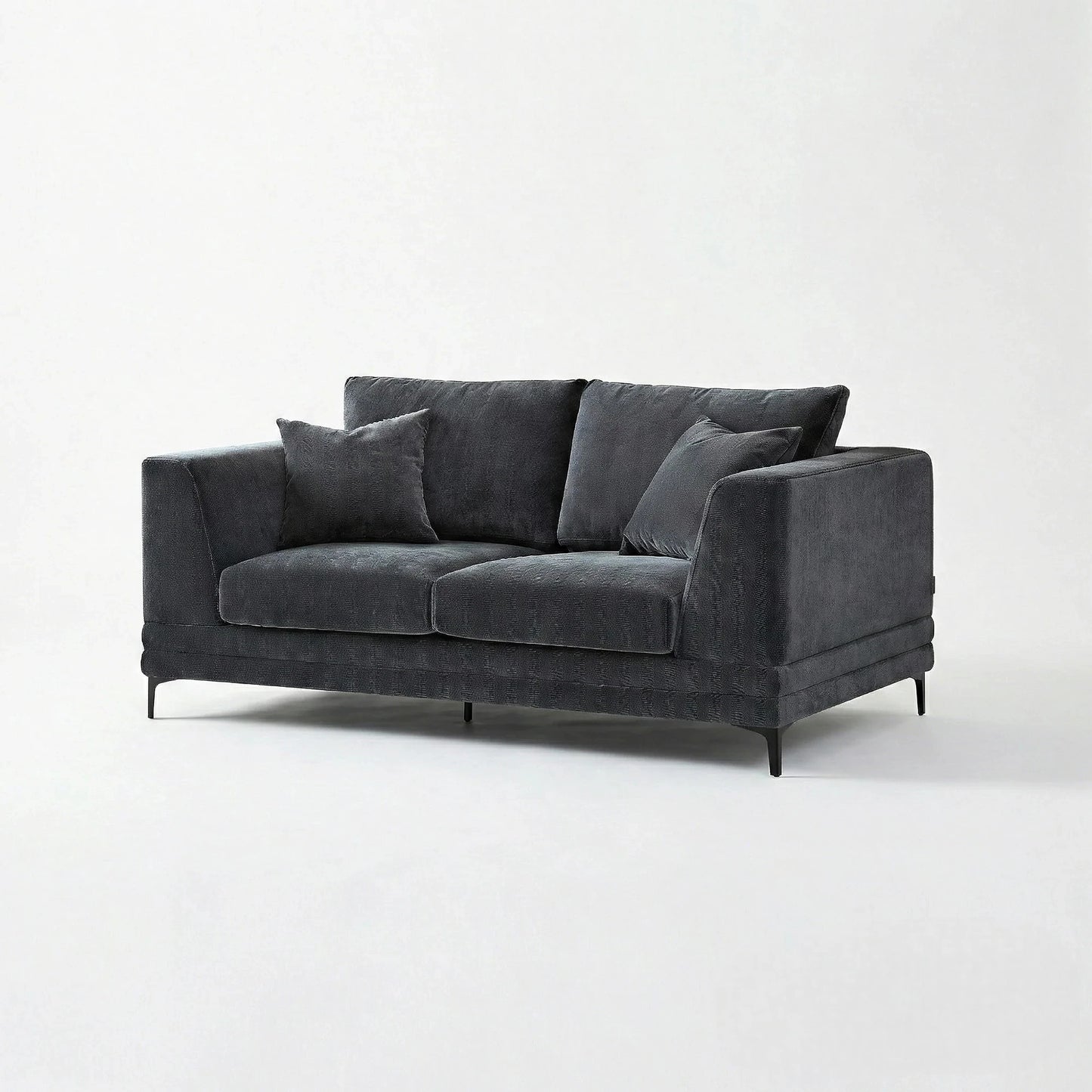 ALUXO Lenox 2 Seater Sofa In Aegean Blue Mermaid Velvet