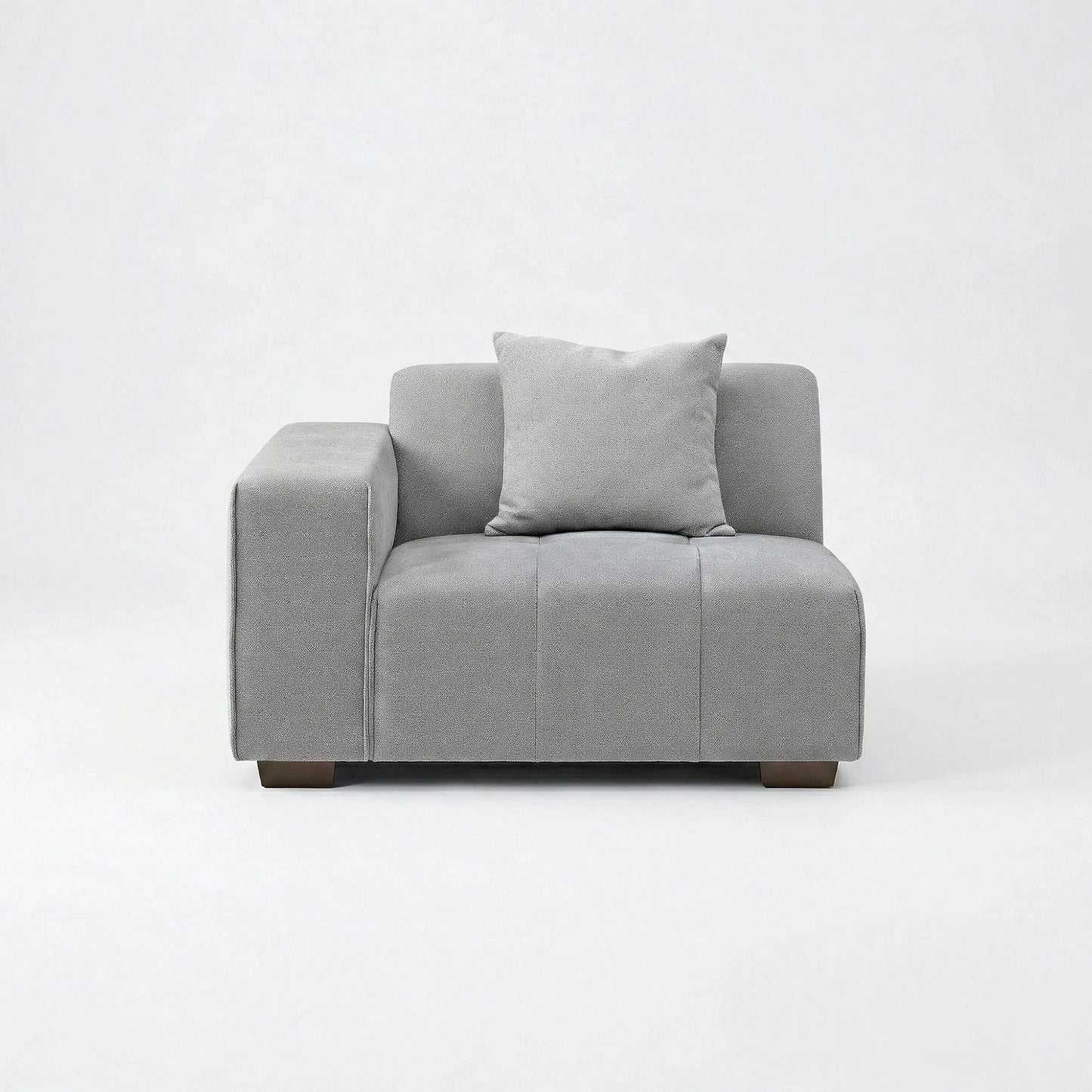 ALUXO Leonard Right Hand Facing Corner Sofa In Cloudy Grey Boucle Fabric