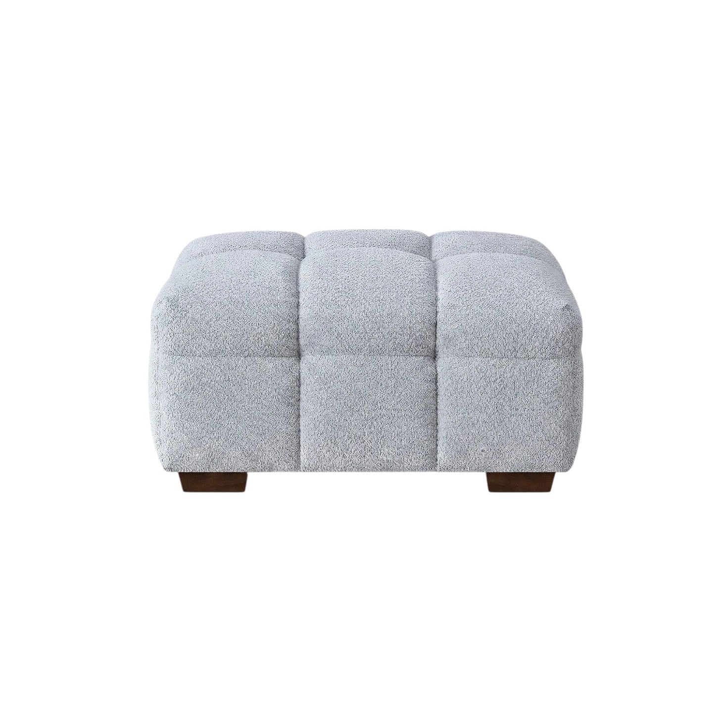 ALUXO Tribeca Bubble Upholstered Footstool In Iron Grey Boucle Fabric