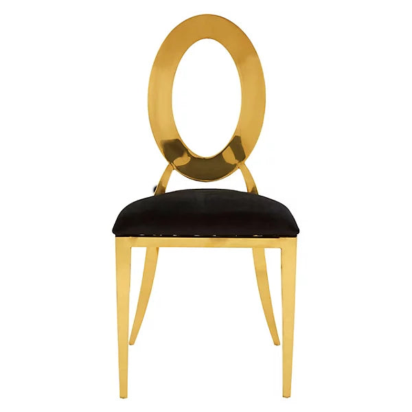 Jasmine Dining Chair In White PU Leather And Gold Legs