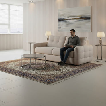 Athens Beige Fabric 3 Seater Sofabed
