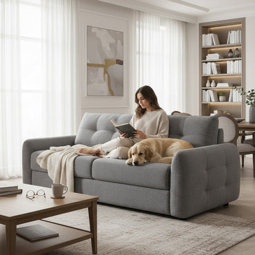 Athens Grey Fabric 3 Seater Sofabed
