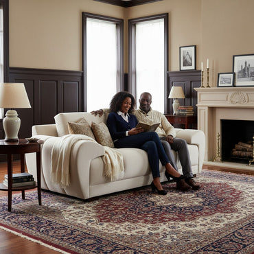 Azzuro Cream Fabric 2 Seater Sofa