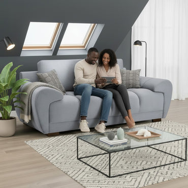 Azzuro Grey Fabric 2 Seater Sofa