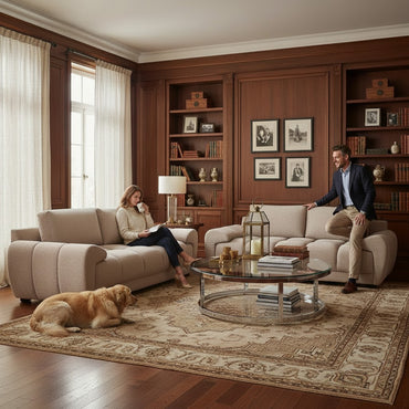 Azzuro Mocha Brown Fabric 3+2 Sofa Suite