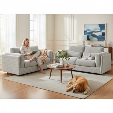 Bari Grey Fabric 3+2 Sofa Suite