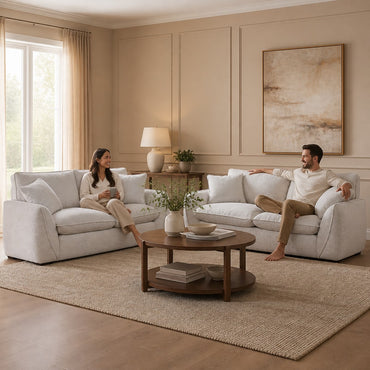 Berlin Beige Fabric 3+2 Sofa Suite