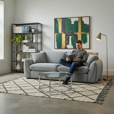 Berlin Grey Fabric 3 Seater Sofa