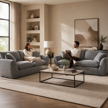 Berlin Grey Fabric 3+2 Sofa Suite