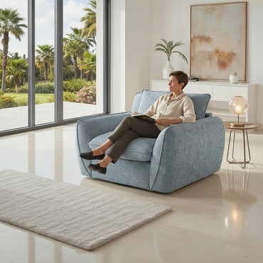 Berlin Grey Fabric Armchair