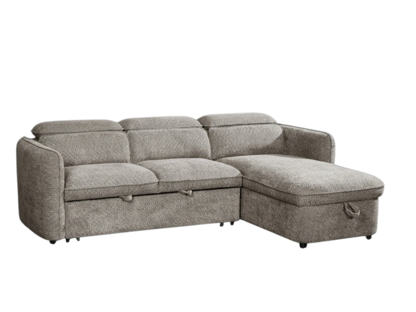 Capri Sofabed Grey Fabric Universal Storage Corner Sofa