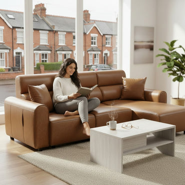 Conway Electric Sofabed Brown Fabric 3 Seater Sofa