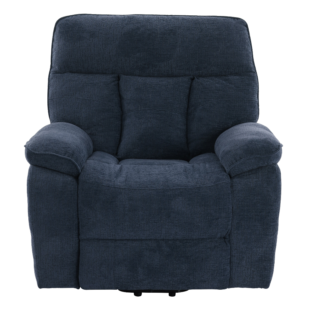 Cornwall Rise And Recline Massage Blue Fabric Armchair