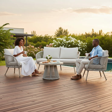 Cove 4 Seater Outdoor Lounge Set With Natural Finish