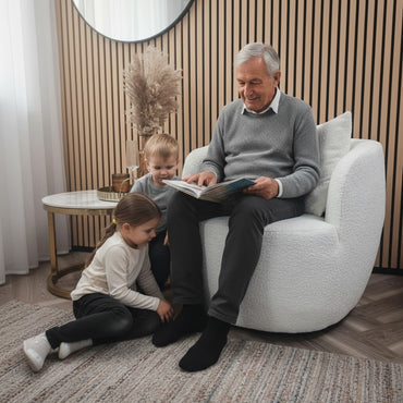 Cuddle Accent Armchair In White Boucle Fabric