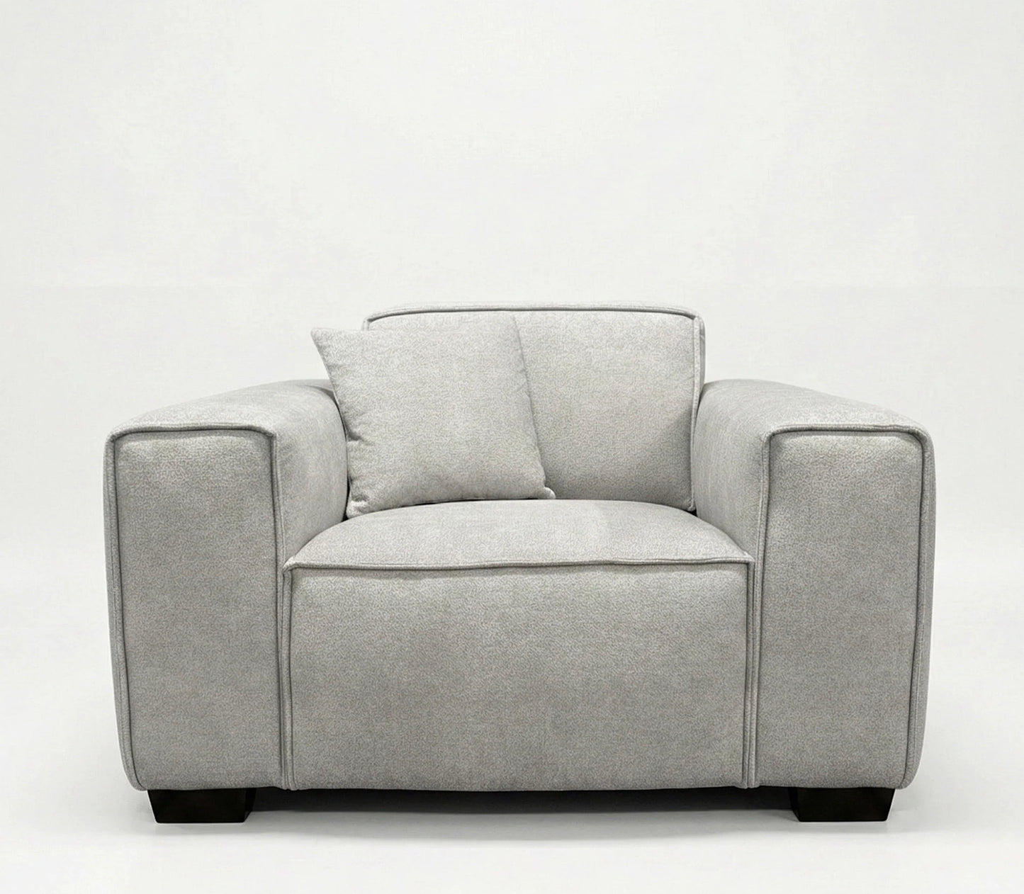 ALUXO Dakota Modular Armchair In Midnight Black Boucle Fabric