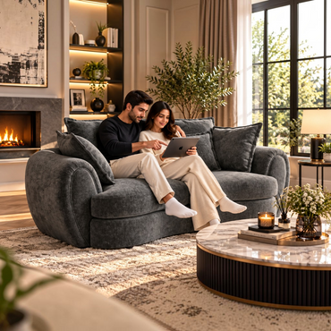 Dorchester Charcoal Grey Fabric 3 Seater Sofa