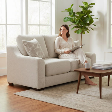 Douglas Beige Fabric 2 Seater Sofa