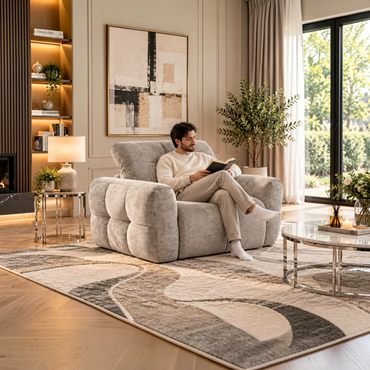 Faringdon Electric Power Recliner Beige Armchair