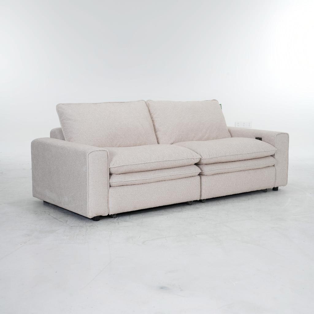 Florence Sofabed Cloud Beige Fabric Electric 2 Seater Sofa