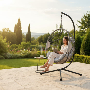 Hanging Egg Chair In Light Grey For Indoor And Outdoor