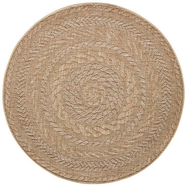 Indoor Outdoor Almendro Round Rug – Chevron Design