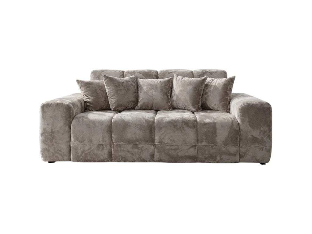 Jacob Mocha Brown Fabric 3 Seater Sofa