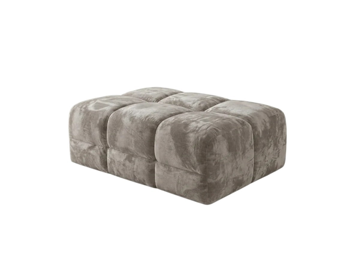 Jacob Mocha Brown Fabric Footstool