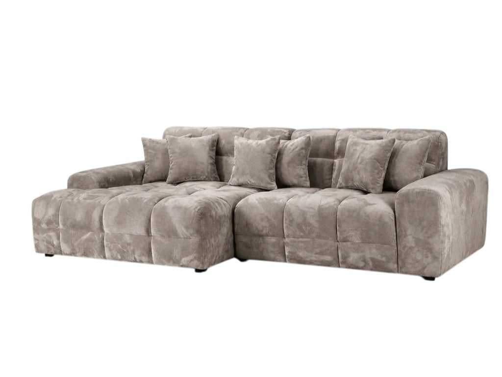 Jacob Mocha Brown Fabric Left Hand Facing Corner Sofa